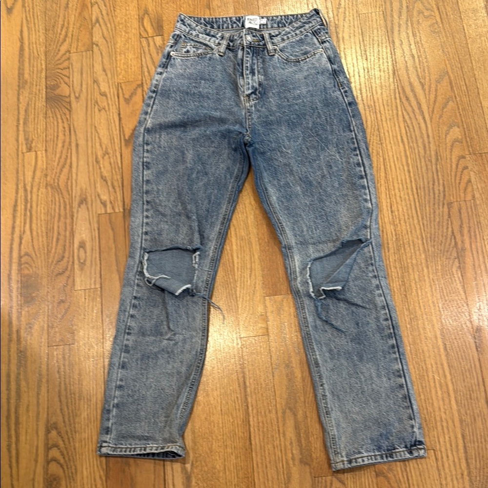 Princess Polly Blue High Rise Distressed Jeans
